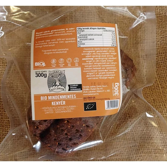 Piszkei bio mindenmentes kenyér 300 g védőgázas csomagolásban