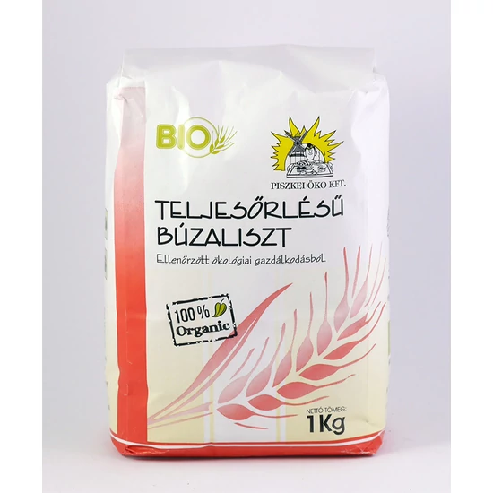 Piszkei bio teljes kiőrlésű búzaliszt 1000 g