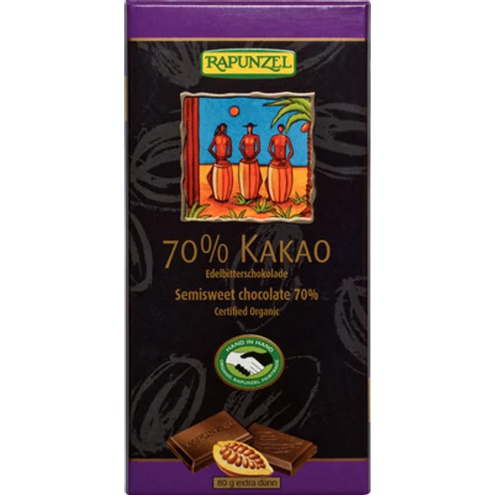 Rapunzel bio keserűcsokoládé 70% 80 g