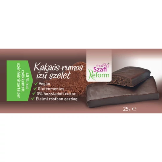 Szafi Reform Kakaós-rumos ízű szelet 25g